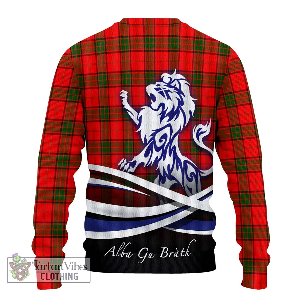 Adair Tartan Ugly Sweater with Alba Gu Brath Regal Lion Emblem