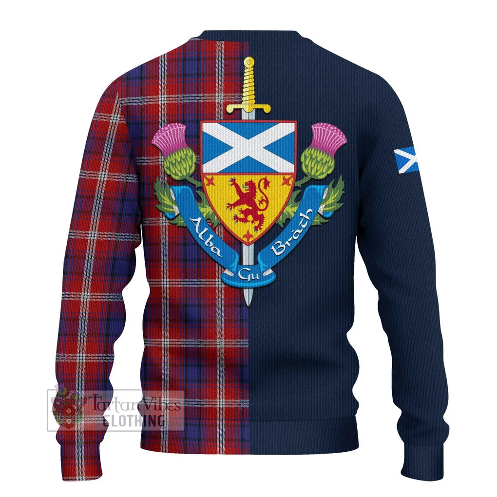 Ainslie Tartan Ugly Sweater with Scottish Lion Royal Arm Half Style