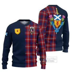 Ainslie Tartan Ugly Sweater with Scottish Lion Royal Arm Half Style