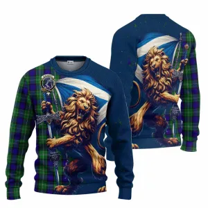 Alexander Tartan Family Crest Knitted Sweater with Scottish Majestic Lion