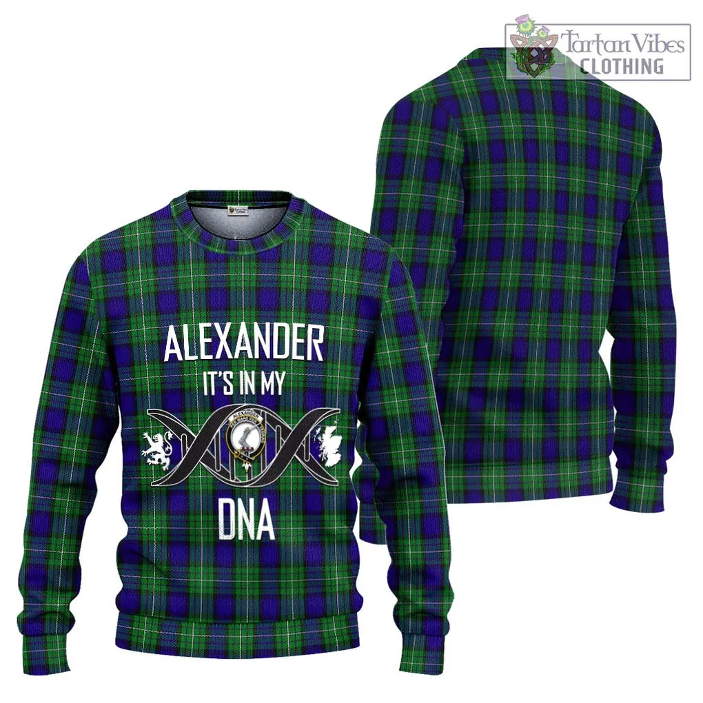 Alexander Tartan Ugly Sweater with Family Crest DNA In Me Style