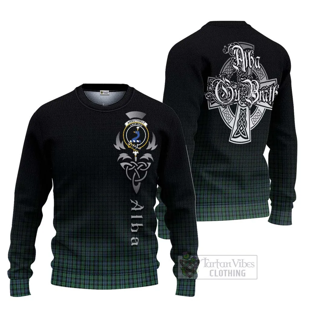 Arbuthnot Tartan Ugly Sweater Featuring Alba Gu Brath Family Crest Celtic Inspired