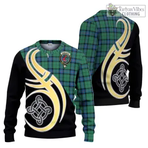 Armstrong Ancient Tartan Ugly Sweater with Family Crest and Celtic Symbol Style