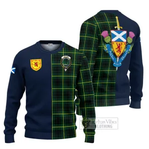 Arthur Modern Tartan Ugly Sweater with Scottish Lion Royal Arm Half Style