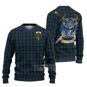 Baird Tartan Ugly Sweater with Family Crest Celtic Skull Style