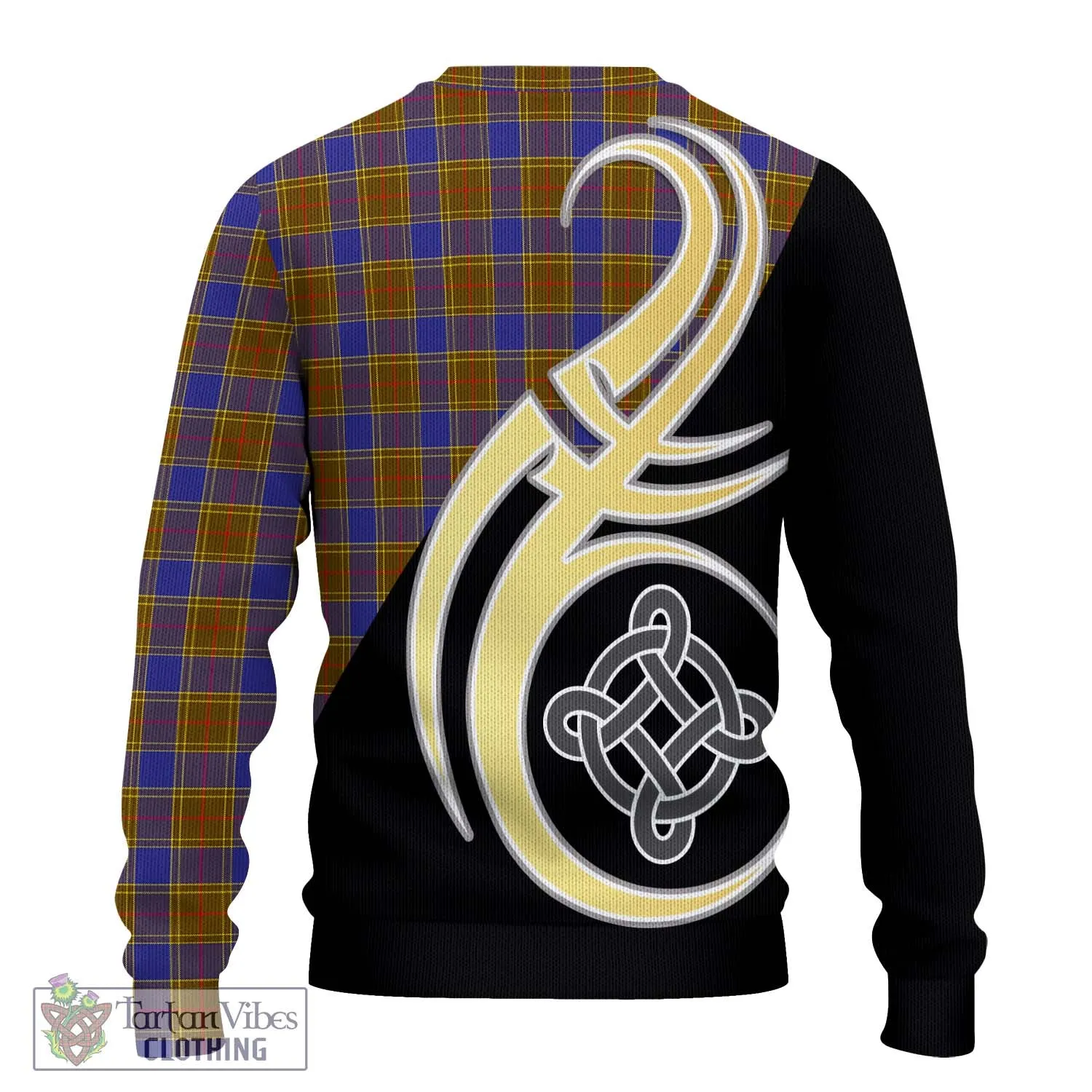 Balfour Tartan Ugly Sweater with Family Crest and Celtic Symbol Style