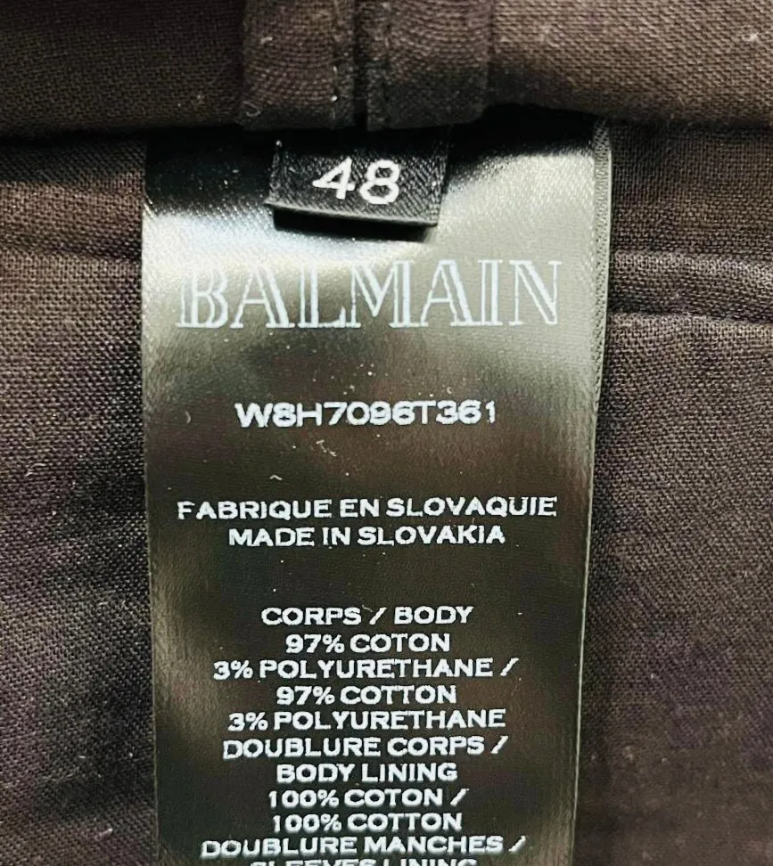 Balmain Cotton Blazer. Size 48IT