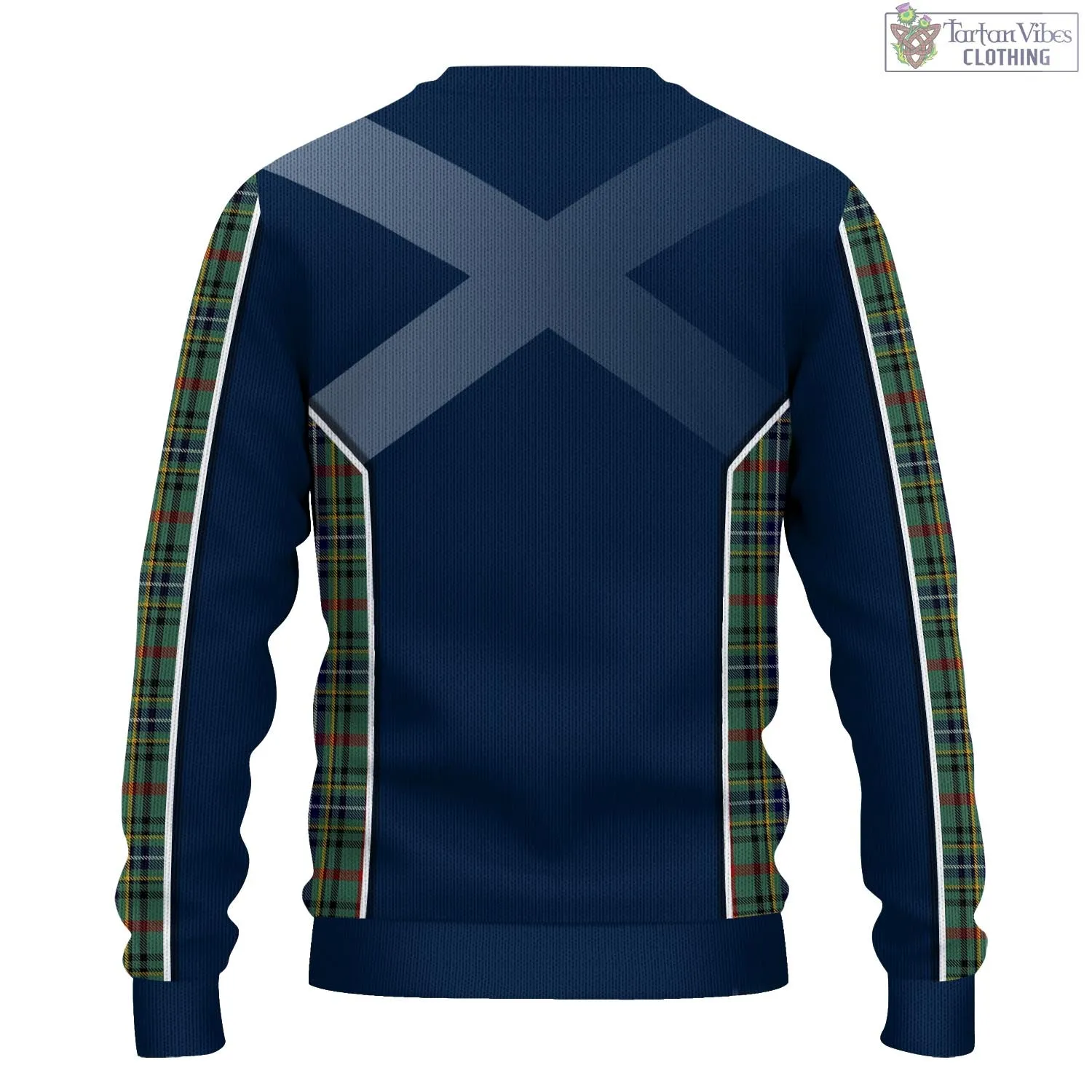 Bisset Tartan Knitted Sweatshirt with Family Crest and Scottish Thistle Vibes Sport Style