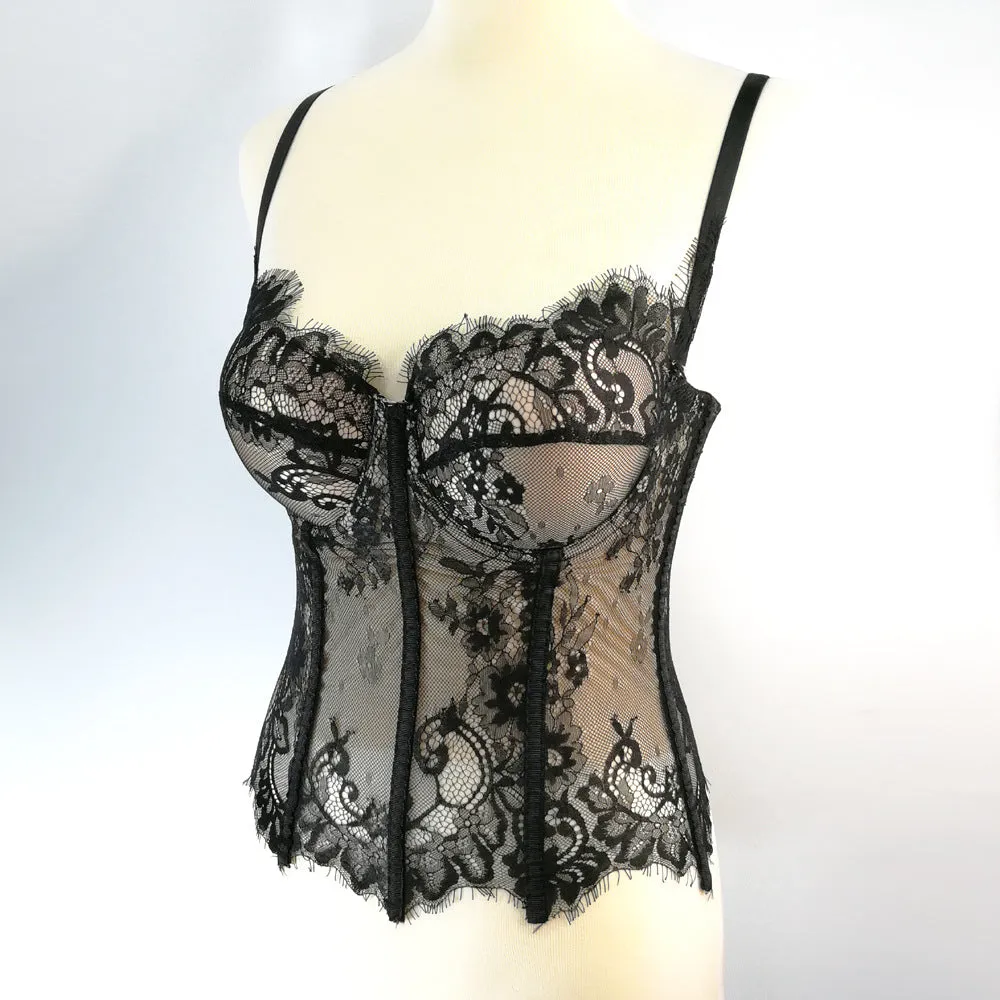 Black Lace Sexy Cutout Camisole Top