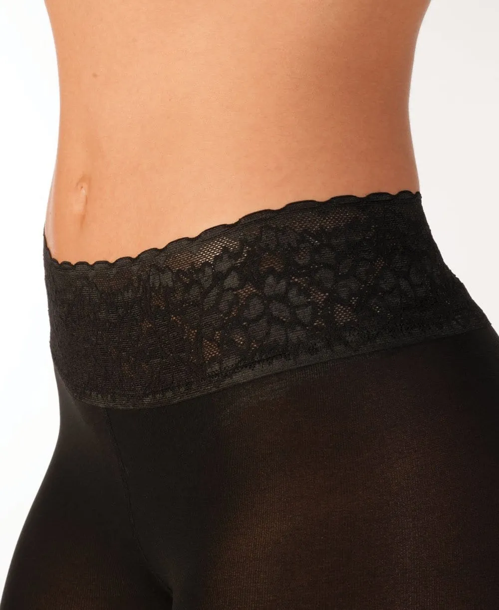 Black Opaque Tights With Luxe Comfort Waistband