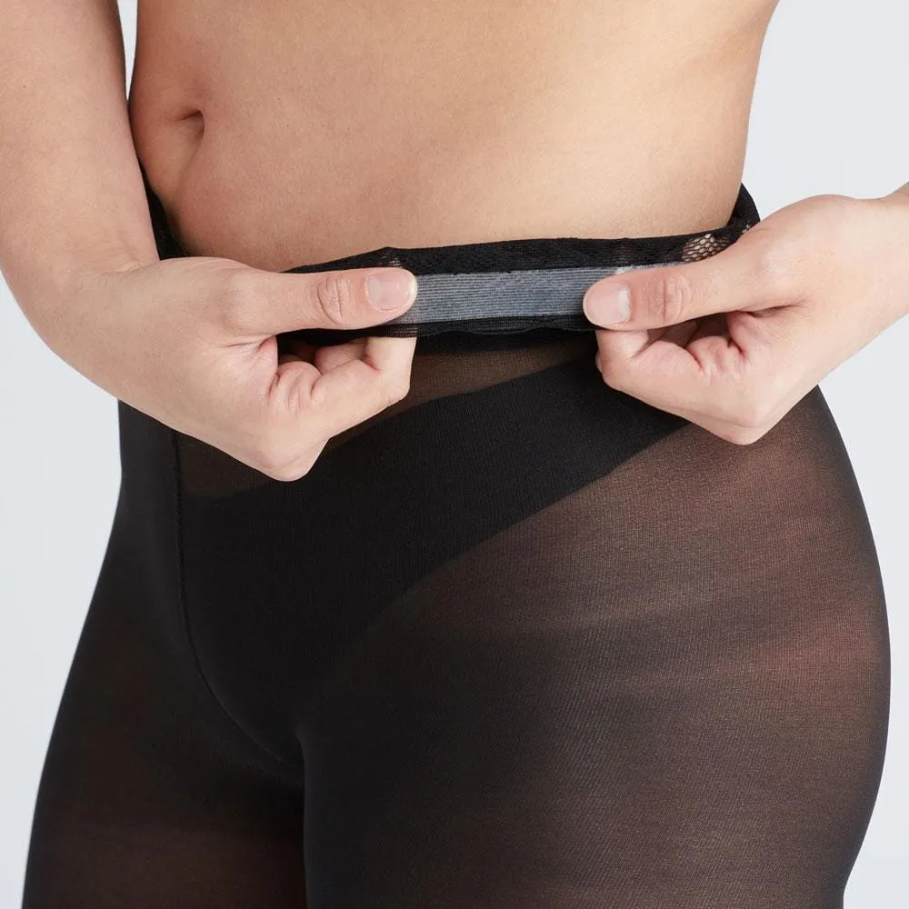 Black Semi-Opaque Tights With Luxe Comfort Waistband