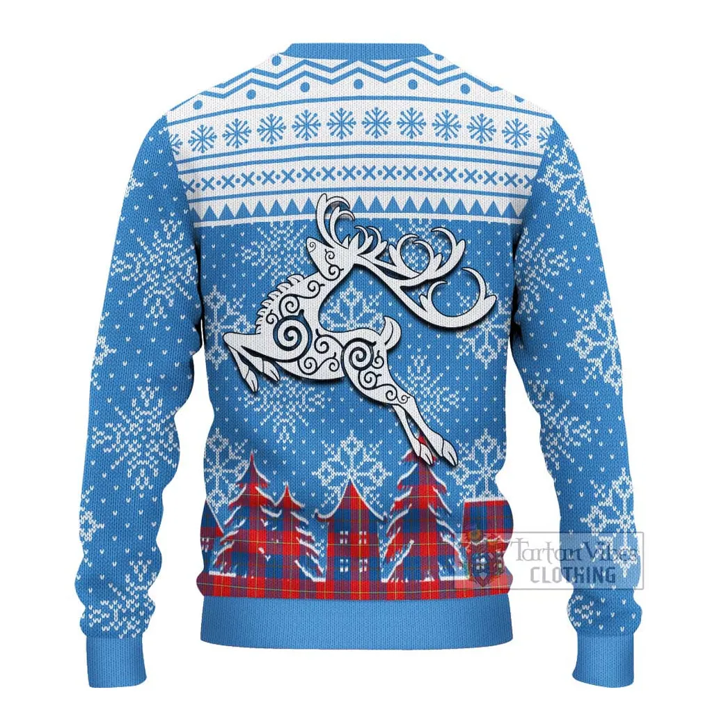 Blane Clan Christmas Ugly Sweater with Tartan and Celtic Reindeer Style