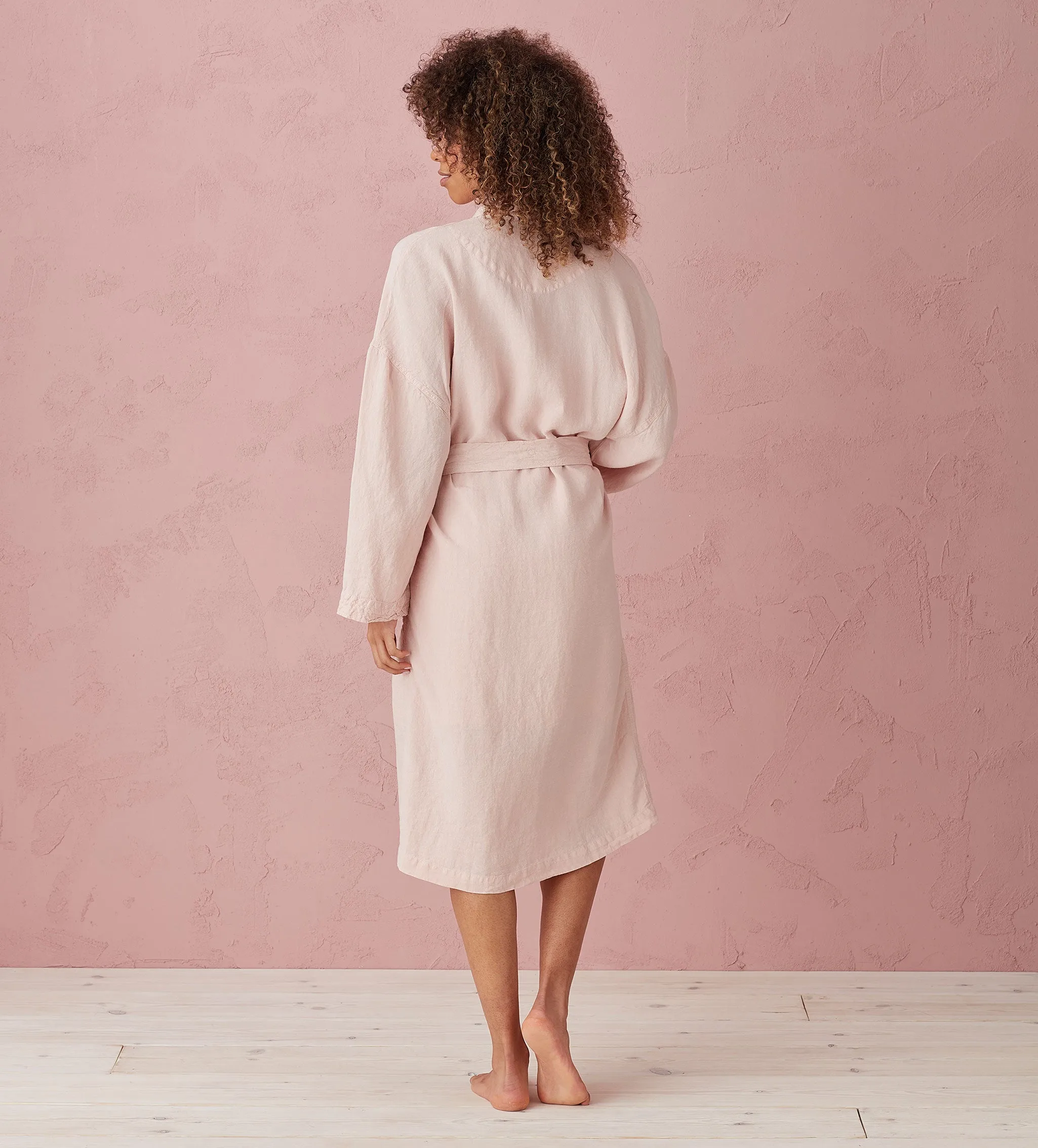 Blush Pink Layla 100% Linen Robe