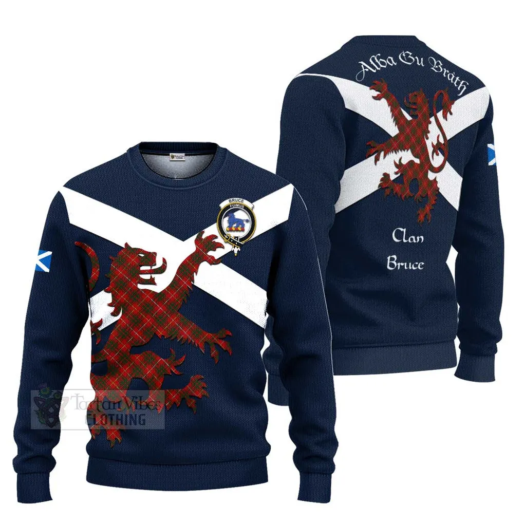 Bruce Tartan Lion Rampant Ugly Sweater Proudly Display Your Heritage with Alba Gu Brath and Clan Name