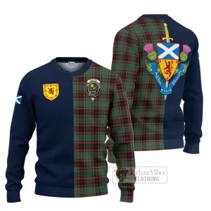 Buchan Ancient Tartan Ugly Sweater with Scottish Lion Royal Arm Half Style