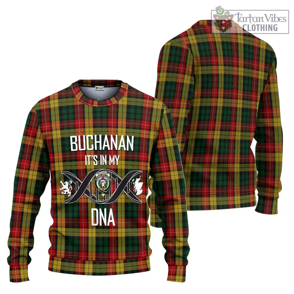 Buchanan Tartan Ugly Sweater with Family Crest DNA In Me Style