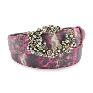 Carnation Tone Carung Texture Bubble Crystal Swirl Belt