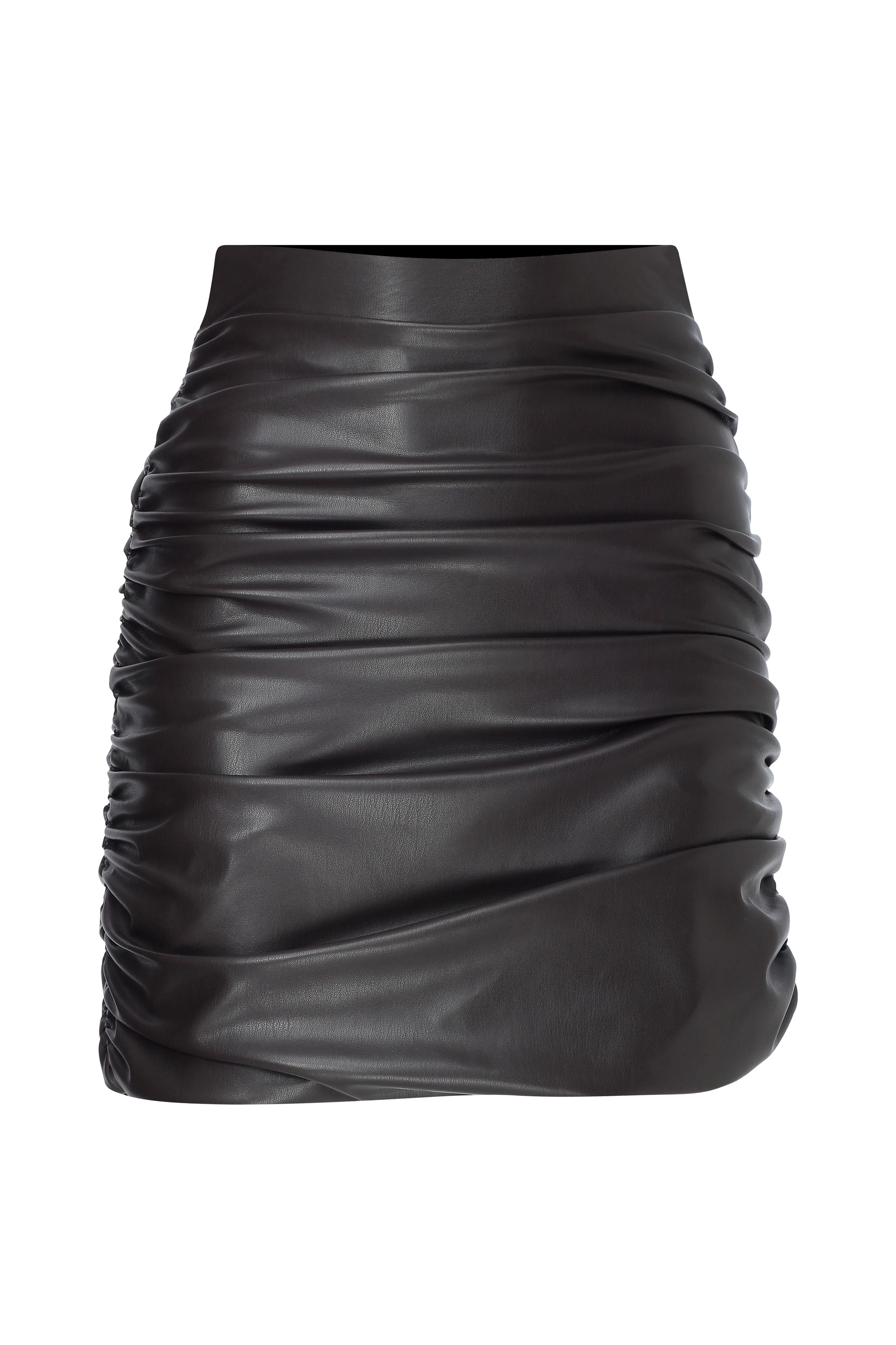 Chels Ruched Skirt in Brown