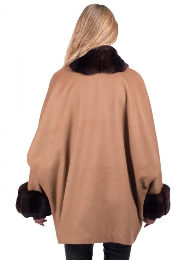 Chinchilla Fur Trimmed Cashmere Coat