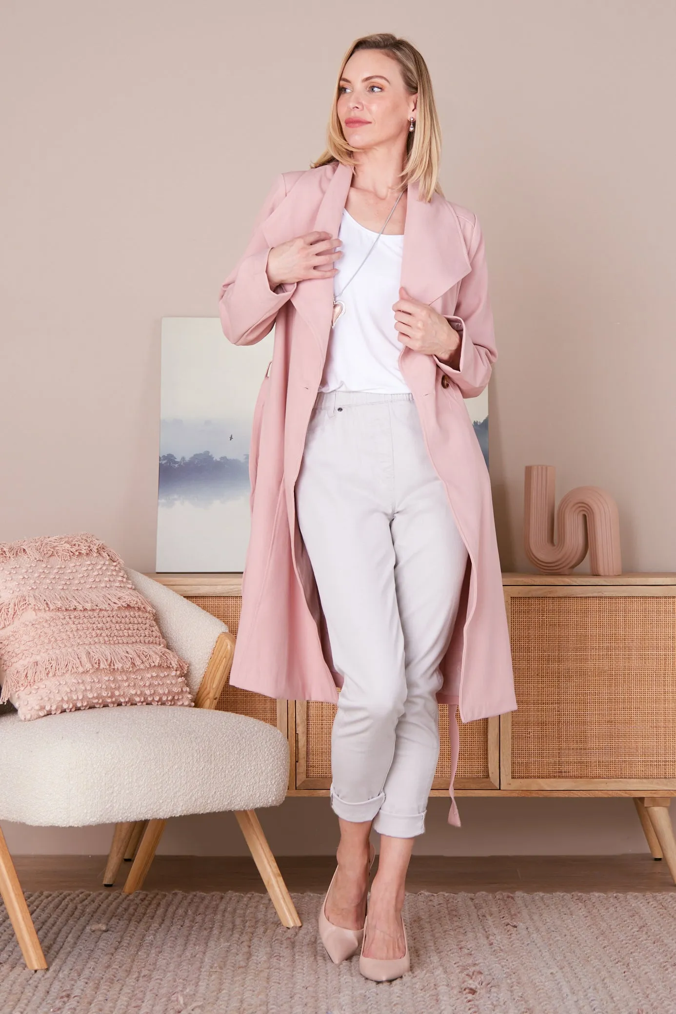 Christina Wrap Coat - Pink