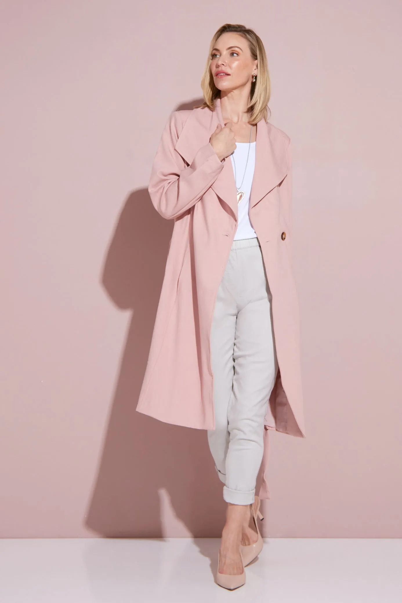 Christina Wrap Coat - Pink