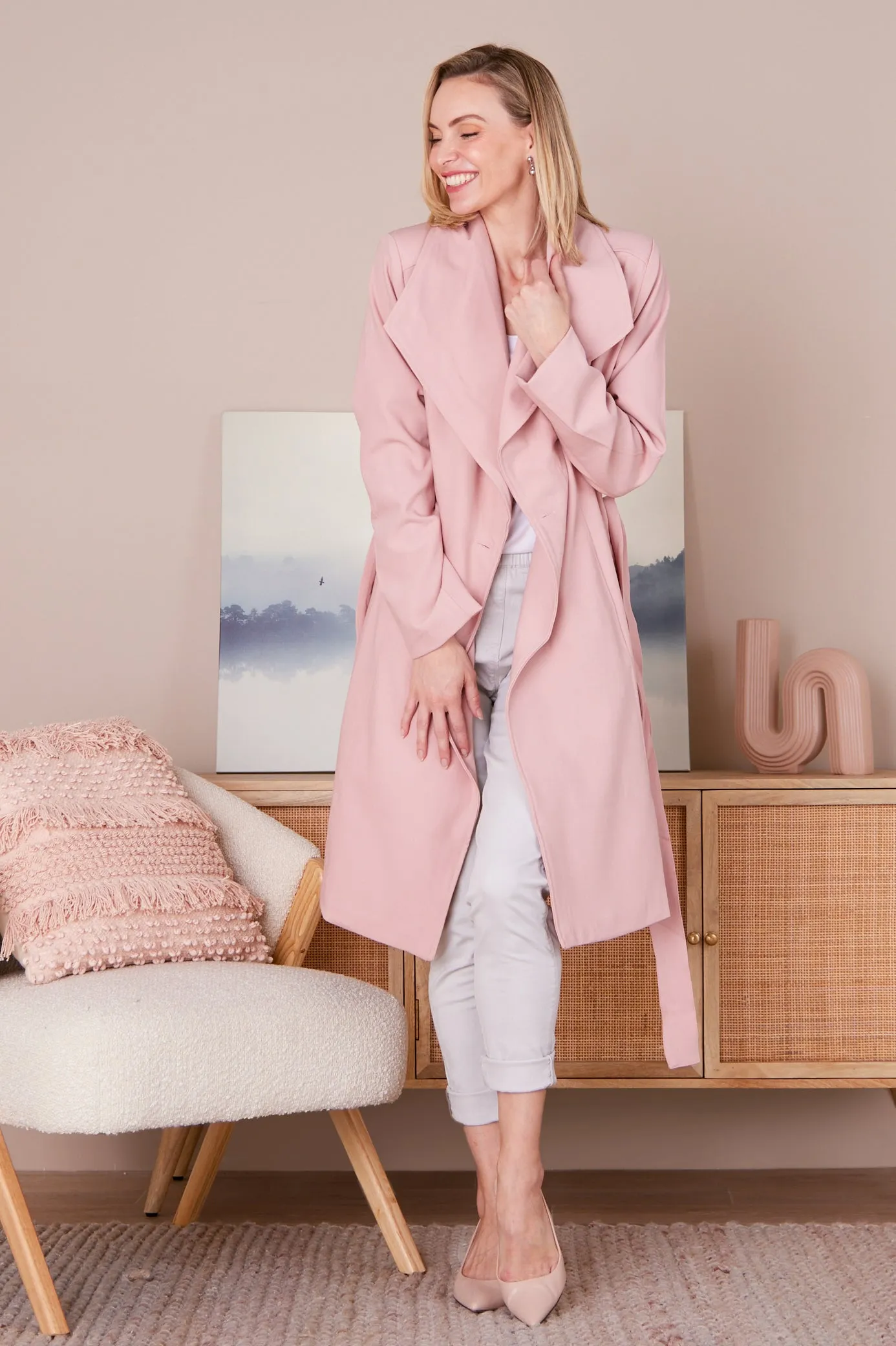 Christina Wrap Coat - Pink