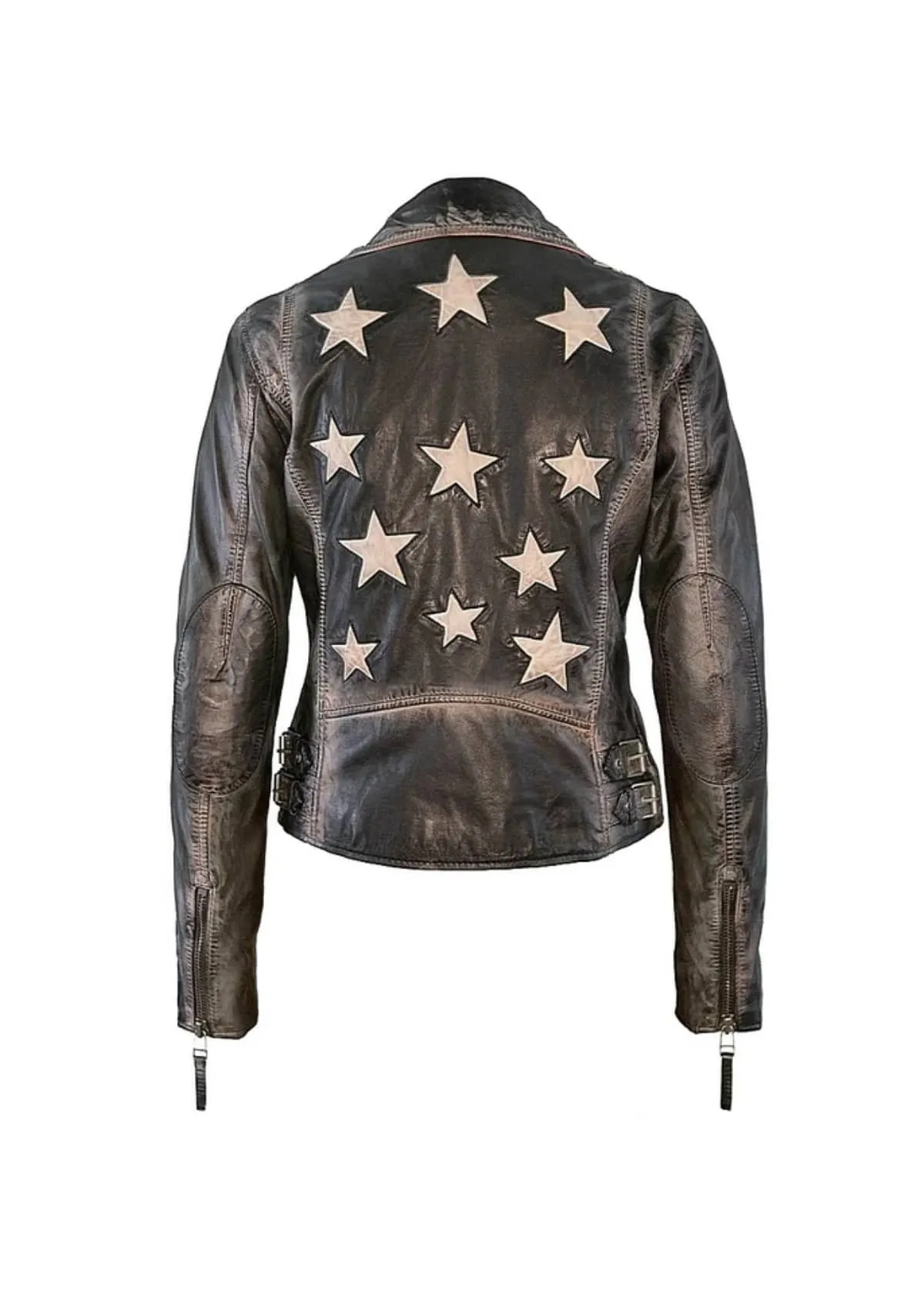 Christy Star Leather Jacket - Vintage Black