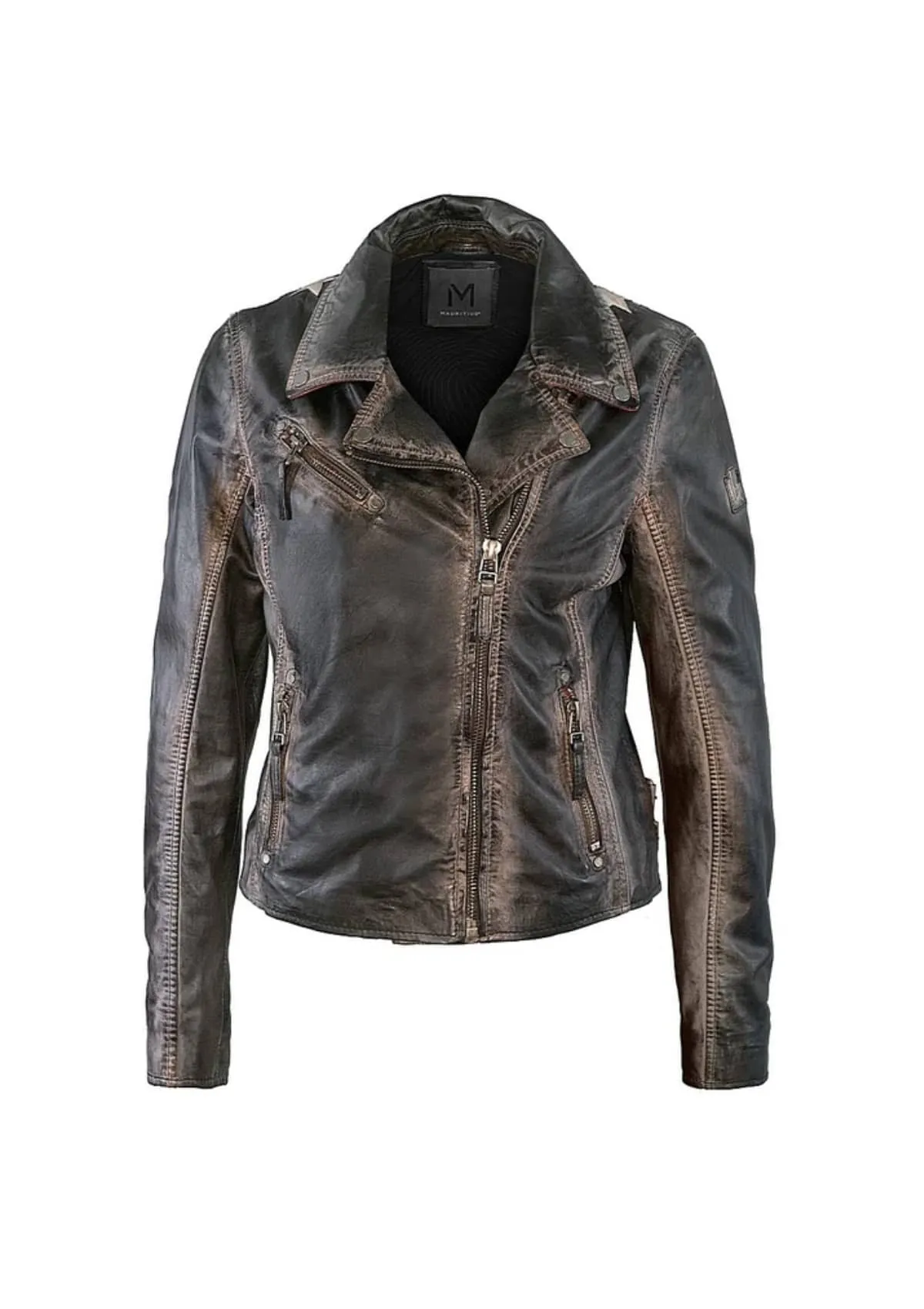 Christy Star Leather Jacket - Vintage Black