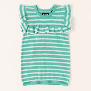 Clean Stripe Ruffle Yoke Sweater