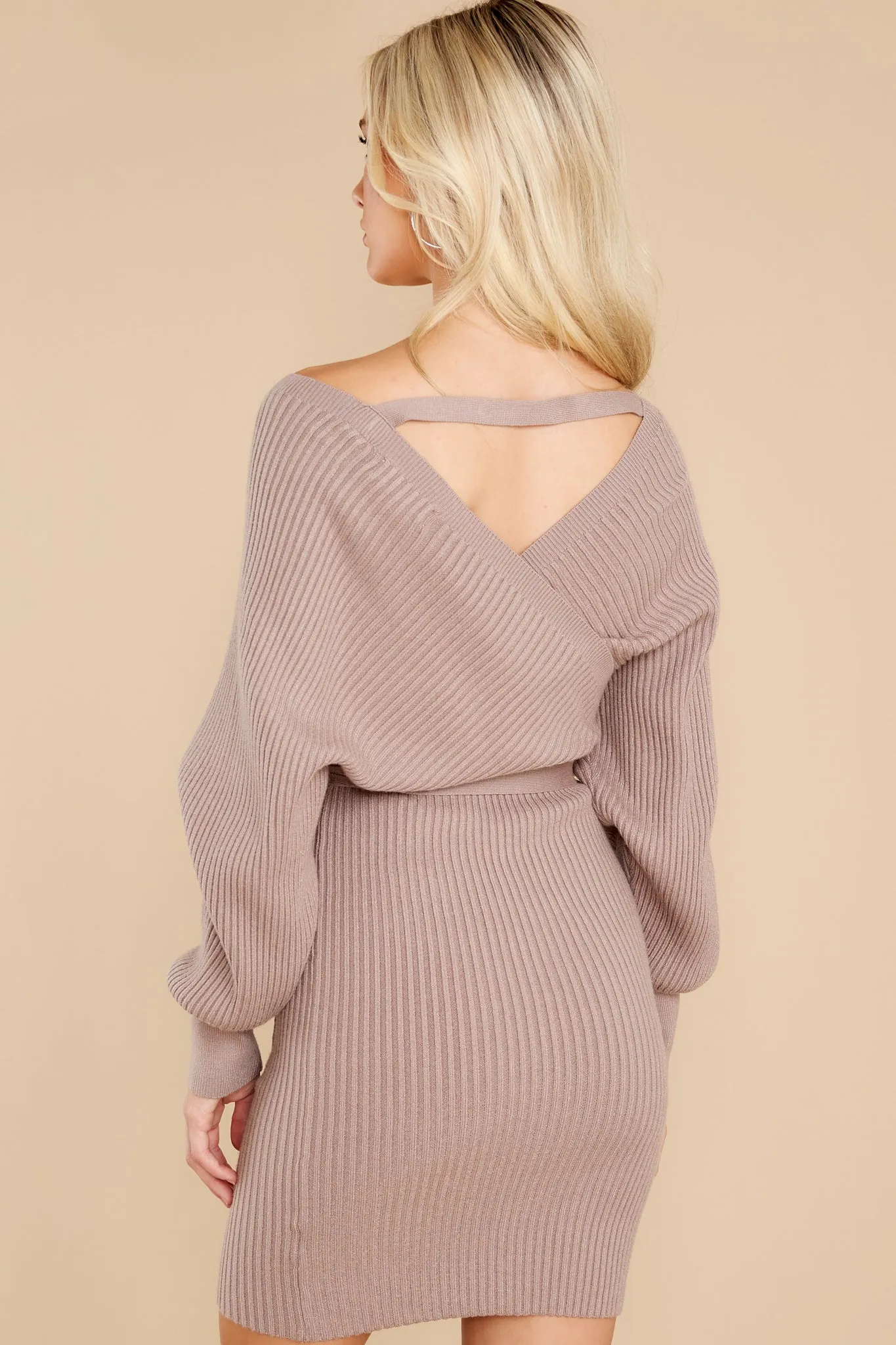 Continuous Bliss Taupe Sweater Dress