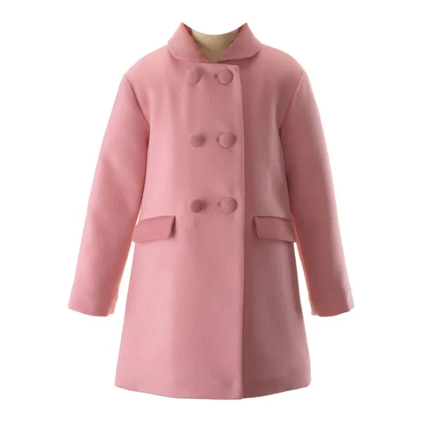 Cord Trimmed Pink Coat