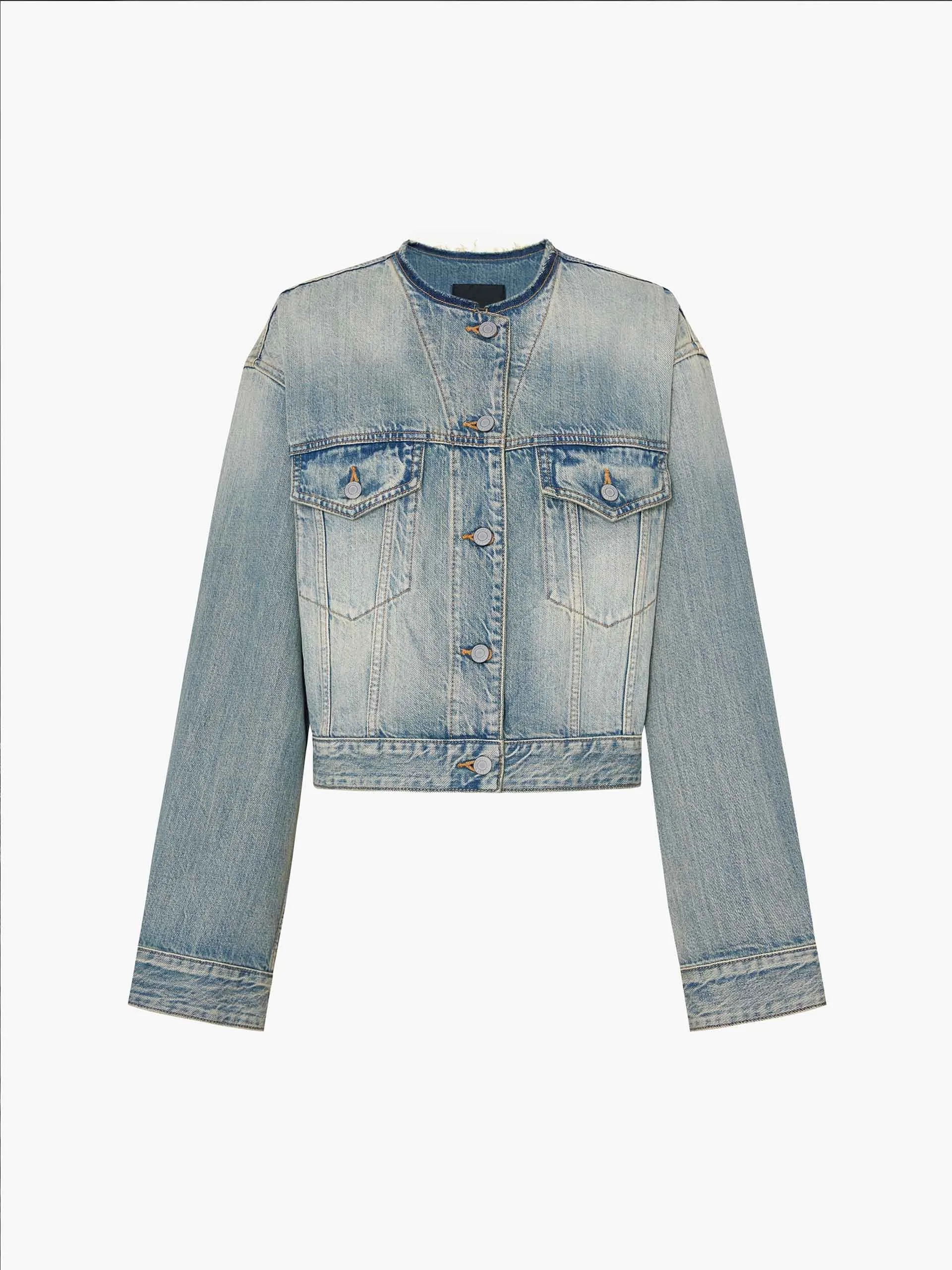 Cotton Cropped Denim Jacket