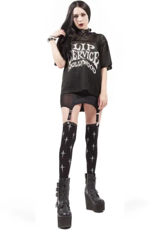 Dagger Print Thigh High Socks