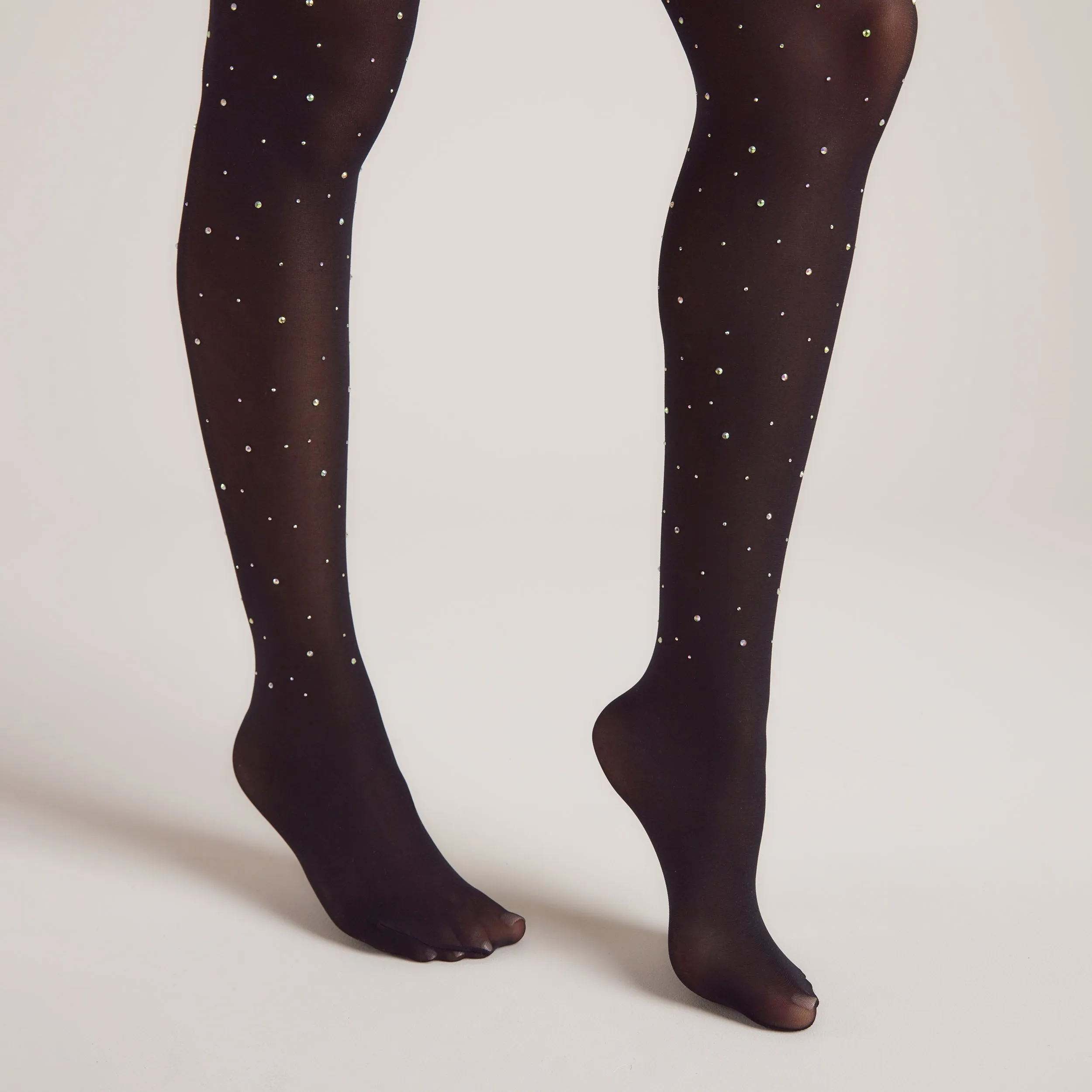 Diamanté Tights (40 Denier) - Black