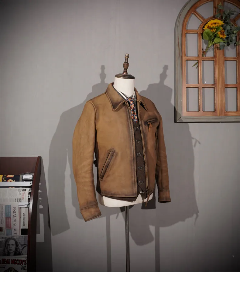 Distressed 1930s Leather Sports Jacket