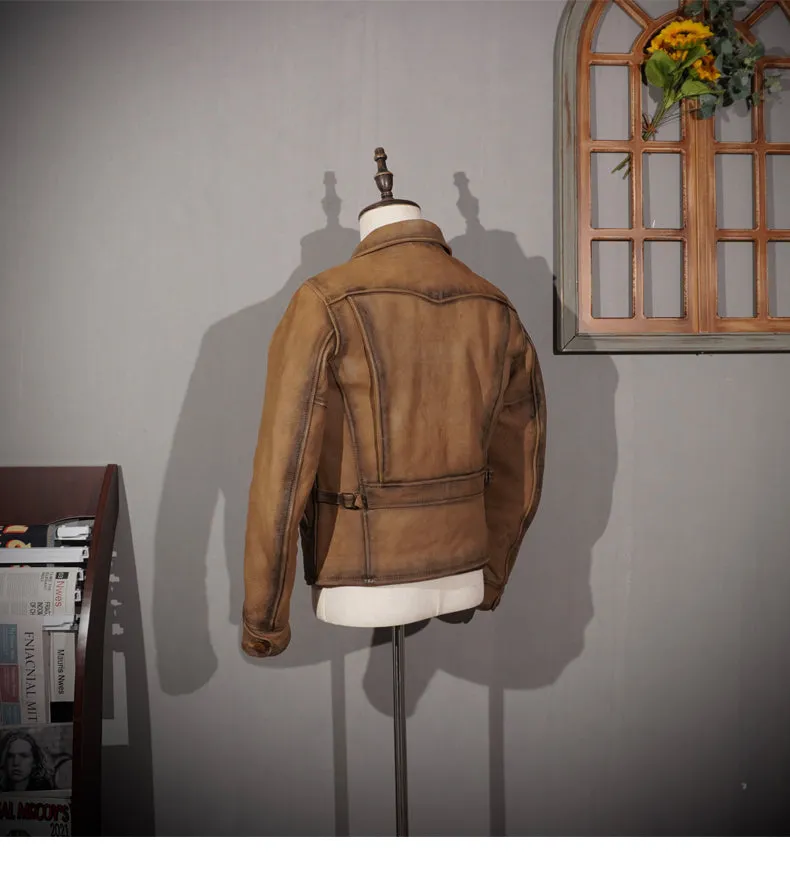 Distressed 1930s Leather Sports Jacket