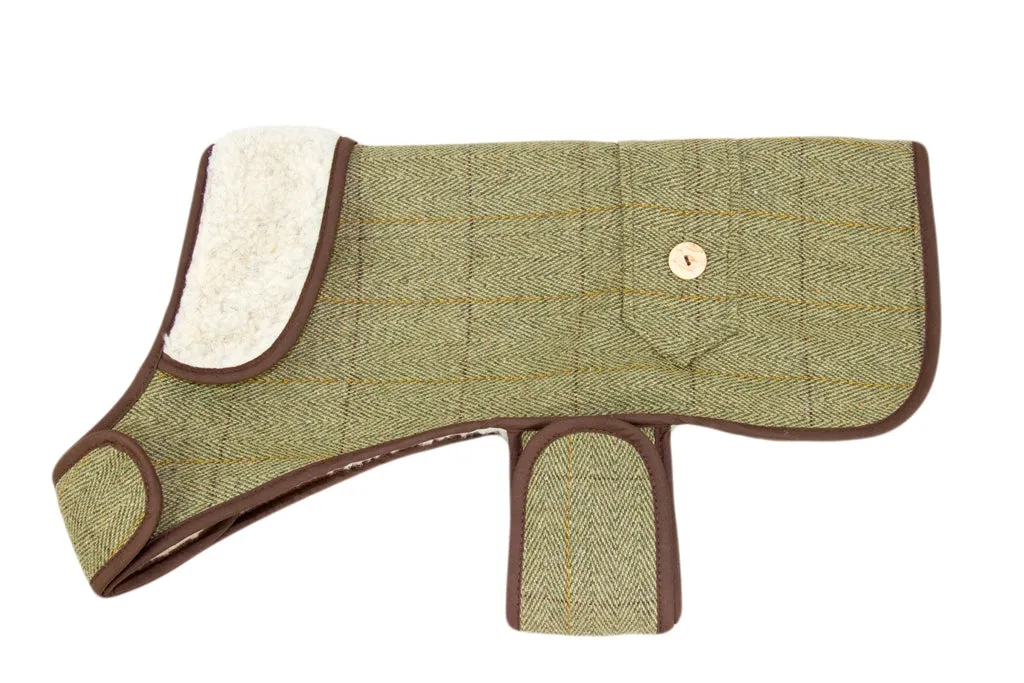 Earthbound 14" Tweed Dog Coat - Green