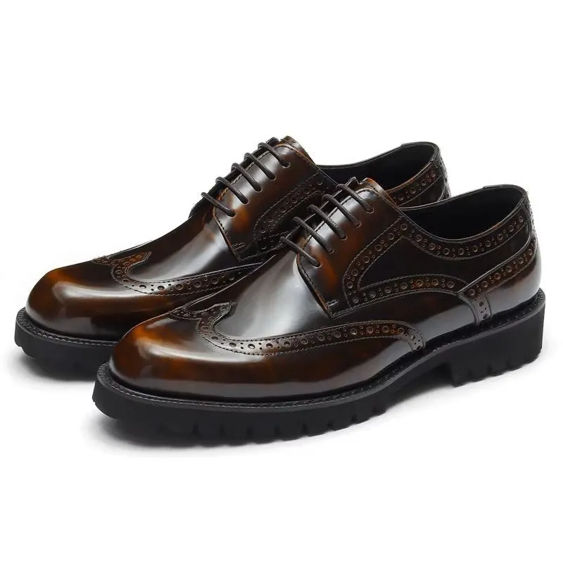 Embossed Elegance Brogue Dress Shoes