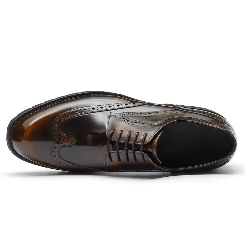 Embossed Elegance Brogue Dress Shoes