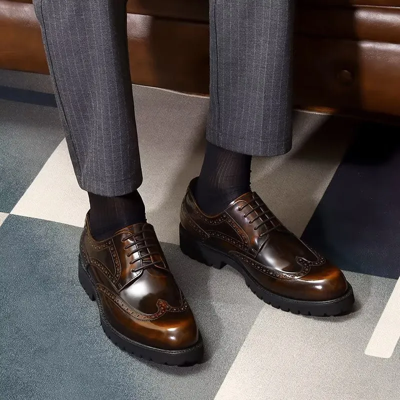 Embossed Elegance Brogue Dress Shoes