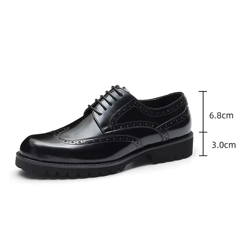 Embossed Elegance Brogue Dress Shoes