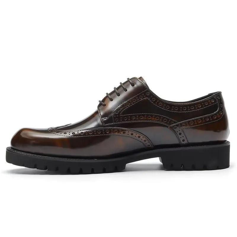 Embossed Elegance Brogue Dress Shoes