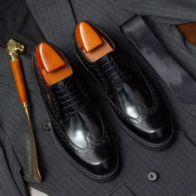 Embossed Elegance Brogue Dress Shoes