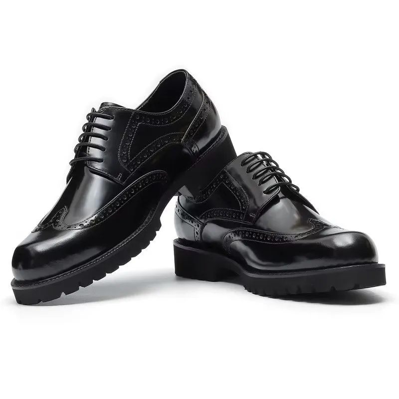 Embossed Elegance Brogue Dress Shoes