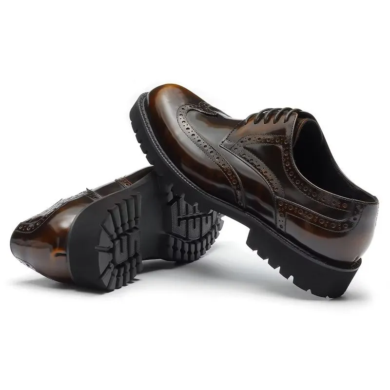 Embossed Elegance Brogue Dress Shoes