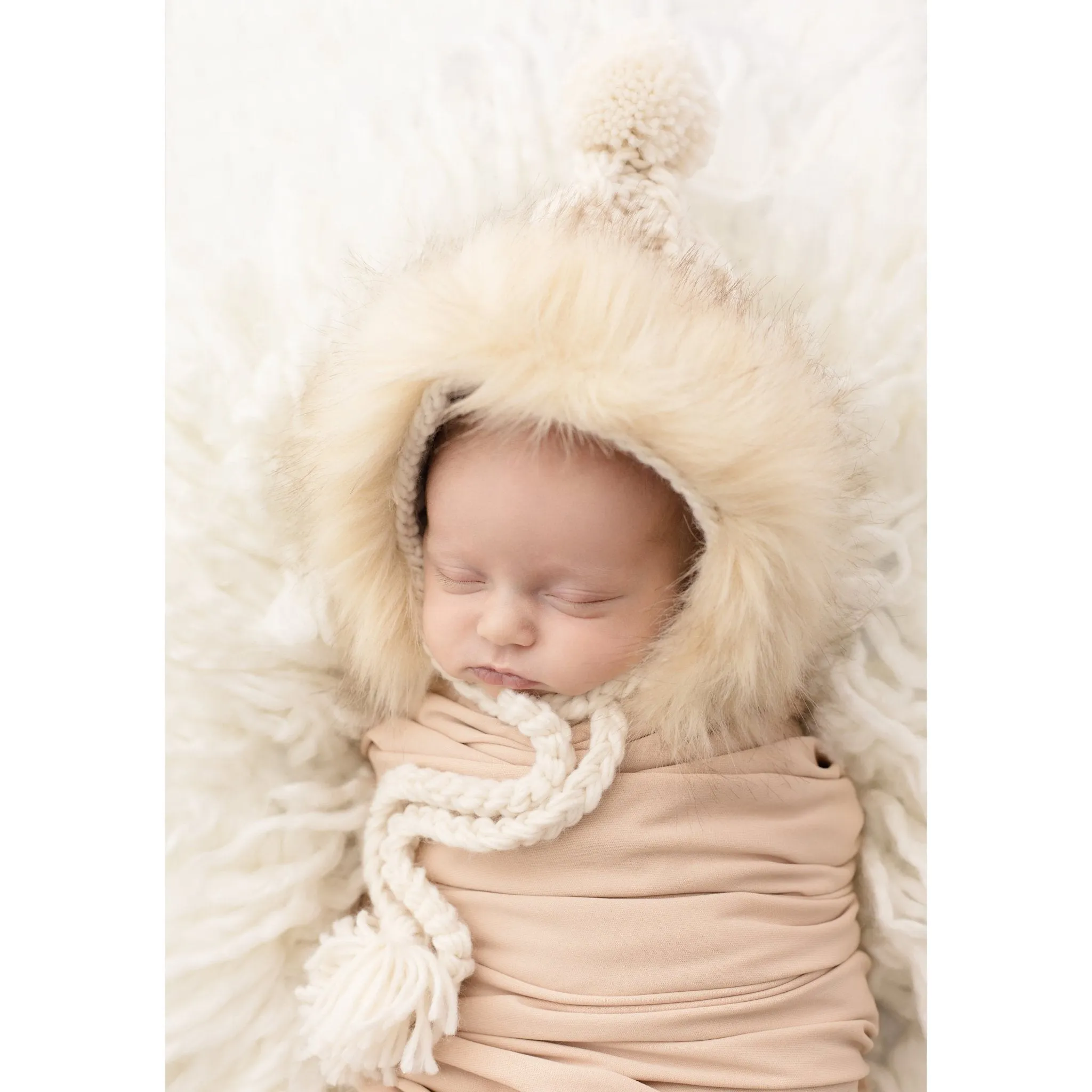 Fur Bonnet in Natural for Babies, Toddlers & Kids