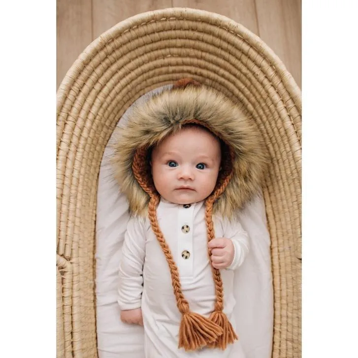 Fur Bonnet in Pecan for Babies, Toddlers & Kids