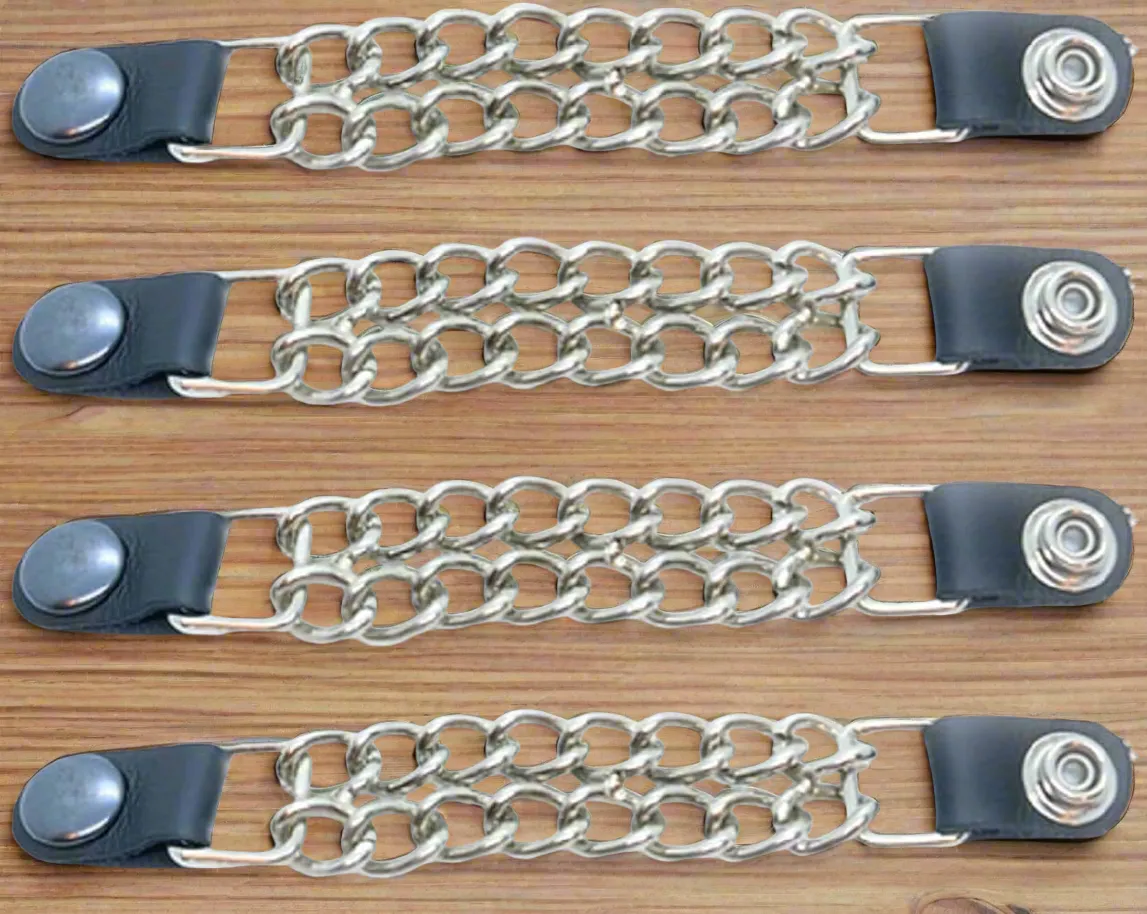 Genuine Leather Handcrafted Vest Extenders Nickel Finish Chains