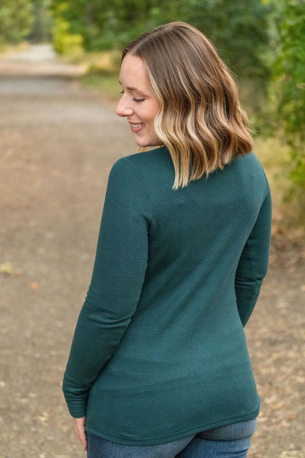 IN STOCK Harper Long Sleeve Henley - Evergreen | Women's Cozy Shirt