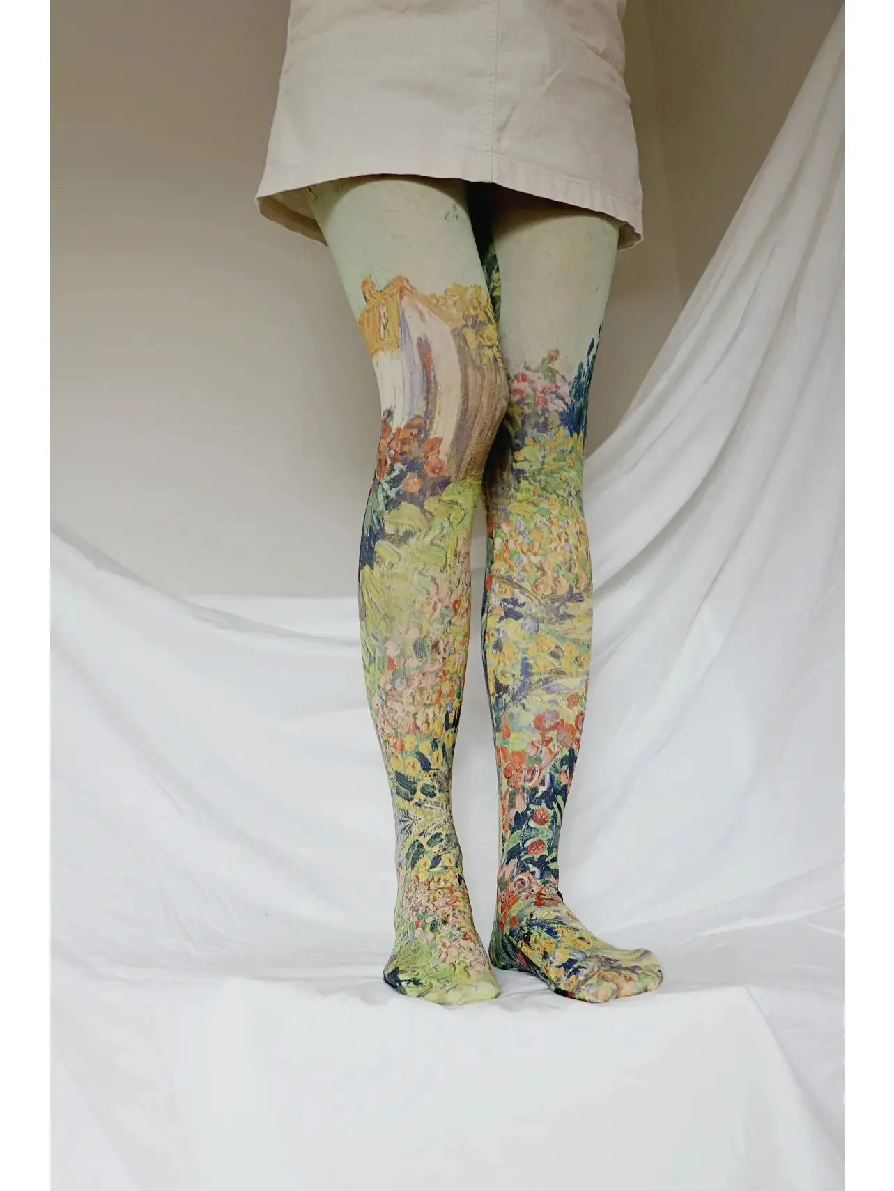 Landscape by van Gogh printed Art Tights